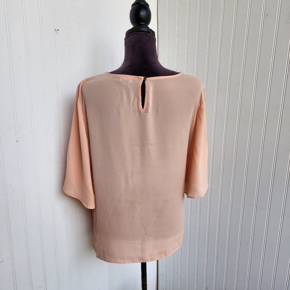 Cream 3/4 Sleeve Asymmetrical Tie Front Tunic - Picture 4 of 12